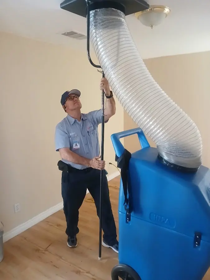 Mini Split Installation technician using HEPA equipment in American Canyon